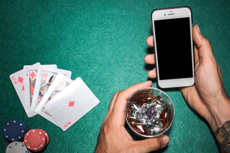 Live blackjack studio setup Live blackjack table with dealer and multiple cards